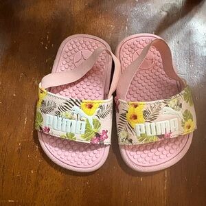 Puma Kids Pink Floral Sandals